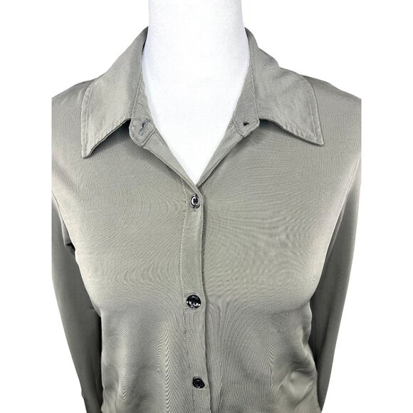 Citizens Of Humanity Dalhia Sage Green Button-Up Long-Sleeve Shirt Small - Picture 4 of 14